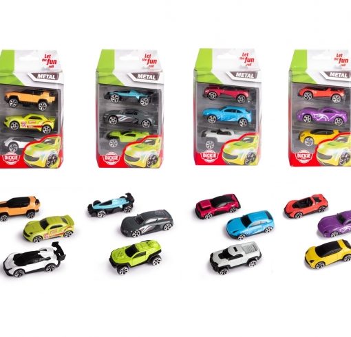 PACK 3 MACCHININE ASSORTITI - DICKIE TOYS