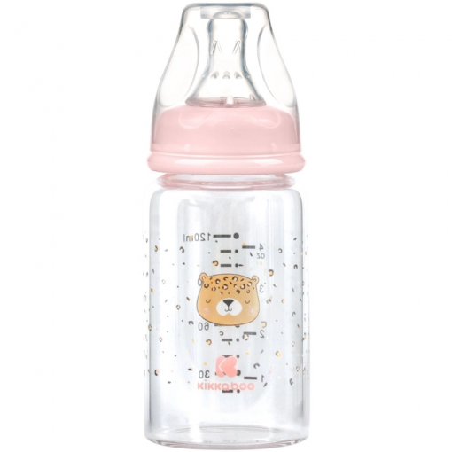 BIBERON IN VETRO 120ML - SAVANNA PINK - KIKKABOO