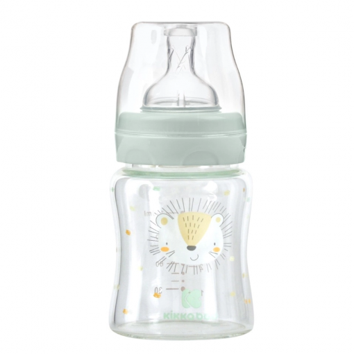 BIBERON IN VETRO 120ML - JUNGLE KING MINT - KIKKABOO