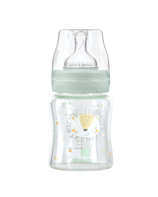 BIBERON IN VETRO 120ML - JUNGLE KING MINT - KIKKABOO