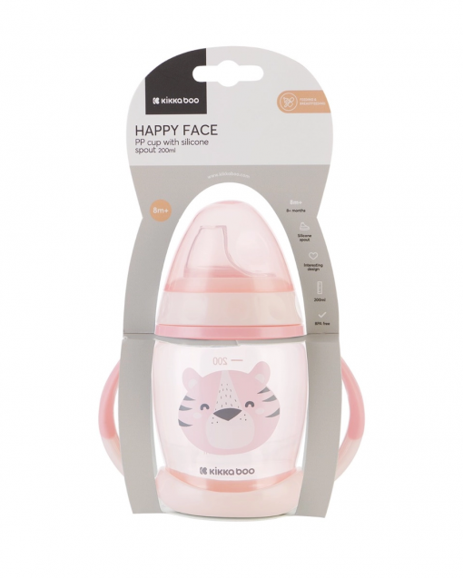 TAZZA IN PP IN SILICONE - HAPPY FACE PINK - KIKKABOO - immagine 3
