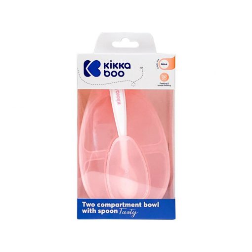 PIATTO CON SCOMPARTI E CUCCHIAIO - PINK - KIKKABOO - immagine 3