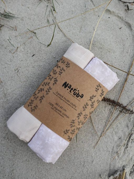 2 PANNI IN MUSSOLA COLOR CREAM - NATRUBA
