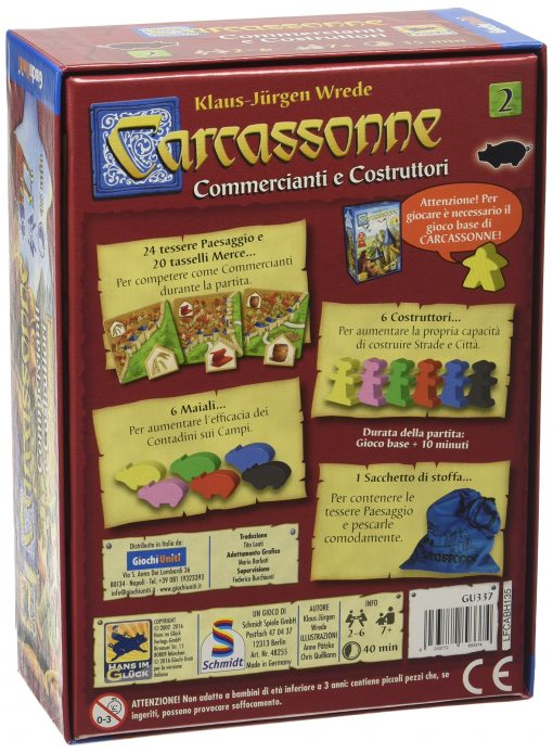 CARCASSONNE COMMERCIANTI E COSTRUTTORI - GIOCHI UNITI - IT - immagine 2