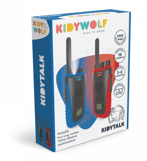 WALKIE-TALKIES CON TORCIA BLU/ROSSO - KIDYWOLF - immagine 4