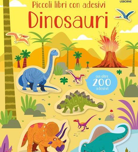 LIBRO CON ADESIVI DINOSAURI - ED. A COLORI - LIBRO