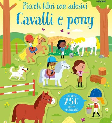 LIBRO CON ADESIVI  CAVALLI E PONY - ED. A COLORI - LIBRO