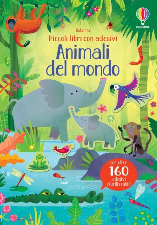 LIBRO CON ADESIVI ANIMALI DEL MONDO - ED. A COLORI - LIBRO