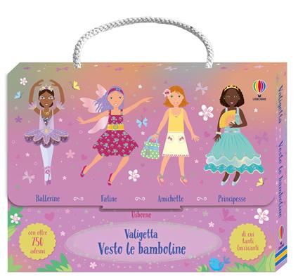 VALIGETTA VESTO LE BAMBOLE CON ADESIVI - ED. A COLORI - LIBRO