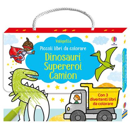 VALIGETTA DINOSAURI, EROI, CAMION - ED. A COLORI - LIBRO