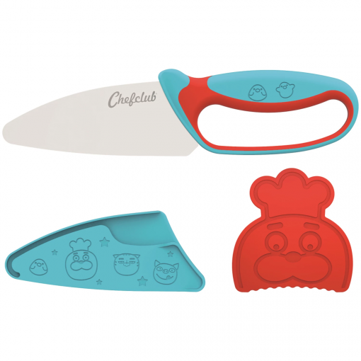 COLTELLO PER BAMBINI BLU/ROSSO - CHEF CLUB - immagine 3