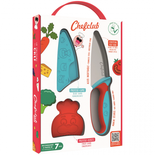 COLTELLO PER BAMBINI BLU/ROSSO - CHEF CLUB