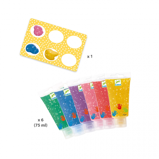 PRINTFINGER IN TUBETTO GLITTER 6X1 ASS. - DJECO - immagine 2