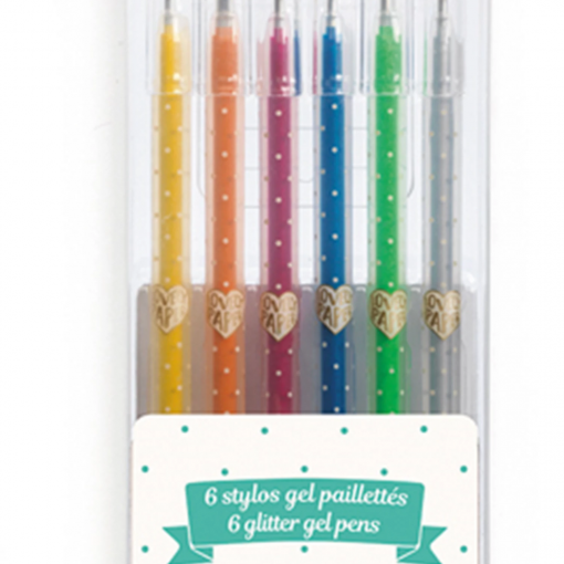 6 PENNE GEL GLITTERATE - DJECO