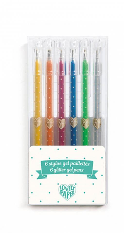 6 PENNE GEL GLITTERATE - DJECO