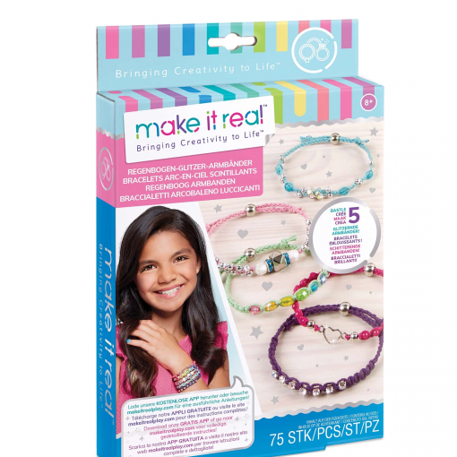 BRACCIALETTI GLITTER ARCOBALENO - MAKE IT REAL