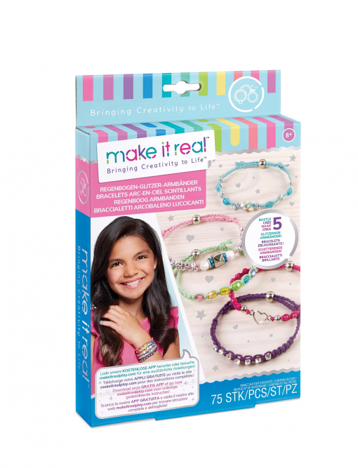BRACCIALETTI GLITTER ARCOBALENO - MAKE IT REAL