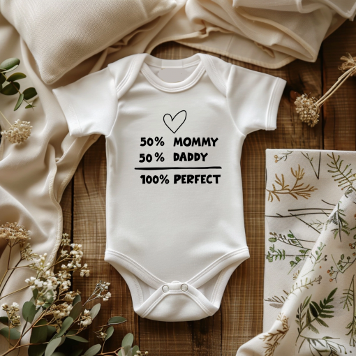 BABY BODY "50% MAMY 50% PAPY: 100% PERFETTO" 68CM - THE CUTE CLOUD
