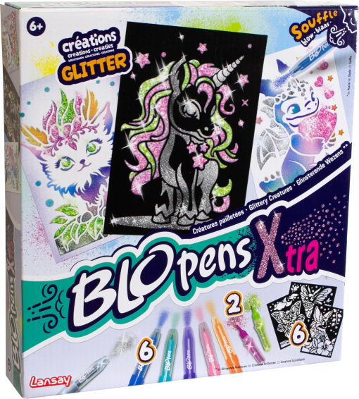 SET DI PENNE SPRAY X-TRA ANIMALI GLITTERATI - BLOPENS