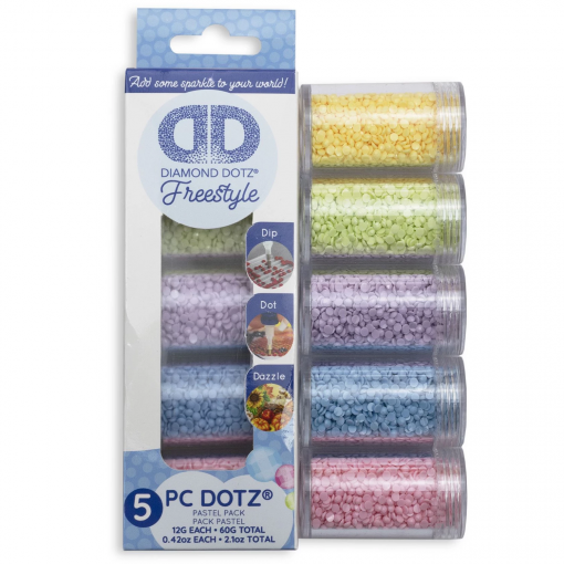 DIAMOND PAINTING 5 COLORI PASTELLO - DIAMOND DOTZ - immagine 3