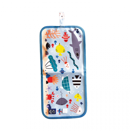 LAVAGNETTA CON 4 GESSETTI ANIMALI MARINI - JAQ JAQ BIRD - immagine 3