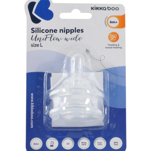TETTARELLA IN SILICONE 6 MESI L PER BIBERON SAVANNA LARGO - KIKKABOO