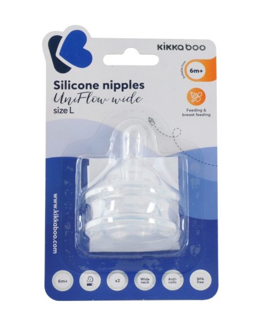 TETTARELLA IN SILICONE 6 MESI L PER BIBERON SAVANNA LARGO - KIKKABOO