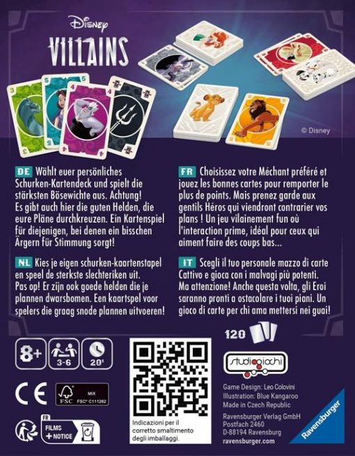 VILLAINS CARD GAME VIAGGIO - RAVENSBURGER - IT - immagine 2