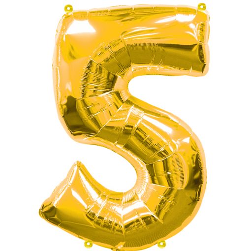 BALLON 5 GOLD - AMSCAN