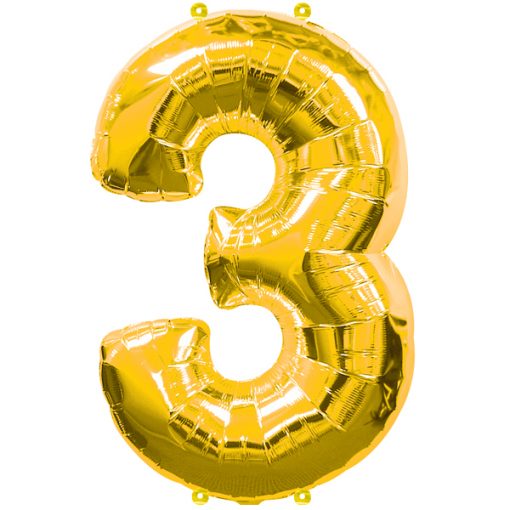 BALLON 3 GOLD - AMSCAN