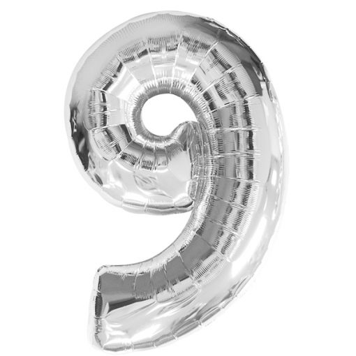 BALLON 9 SILVER - AMSCAN