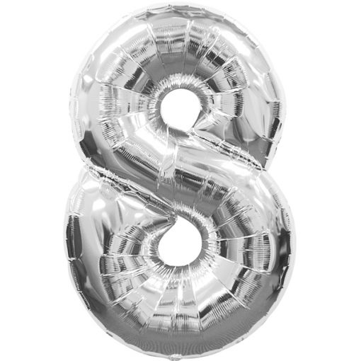 BALLON 8 SILVER - AMSCAN