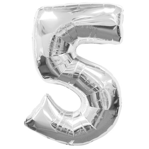 BALLON 5 SILVER - AMSCAN