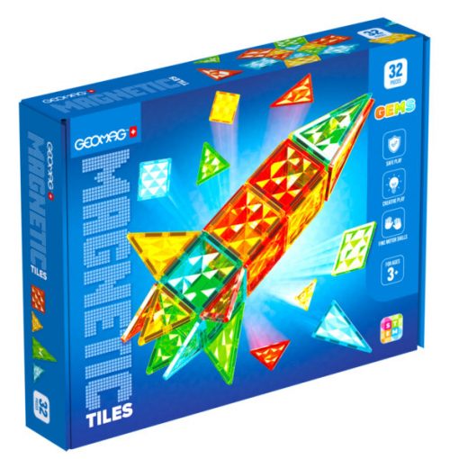 4101 MAGNETIC TILES GEMS 32 - GEOMAGWORLD