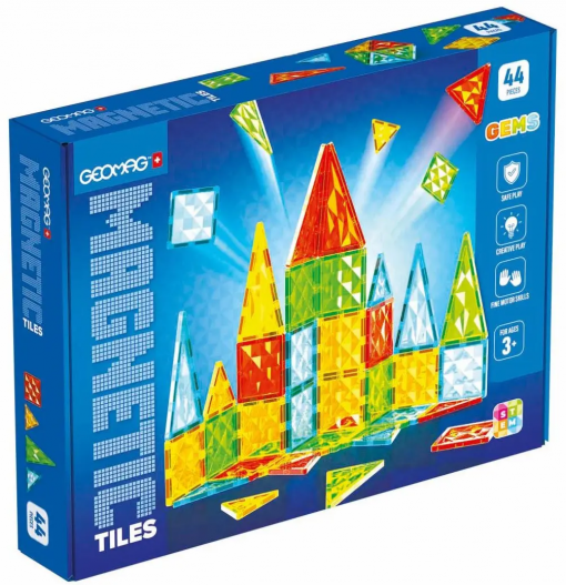 4102 MAGNETIC TILES GEMS 44 - GEOMAGWORLD