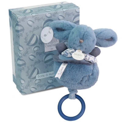 CARILLON MUSICALE BUNNY BLU 20 CM - DOUDOU CHAMPAGNE