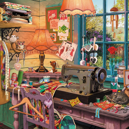 Alternative view of SECRET PUZZLE NELLA STANZA DEL CUCITO 1000 PZ - SCHMIDT