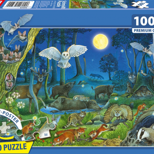 Alternative view of PUZZLE ANIMALI NOTTURNI NELLA FORESTA 100 PZ - SCHMIDT