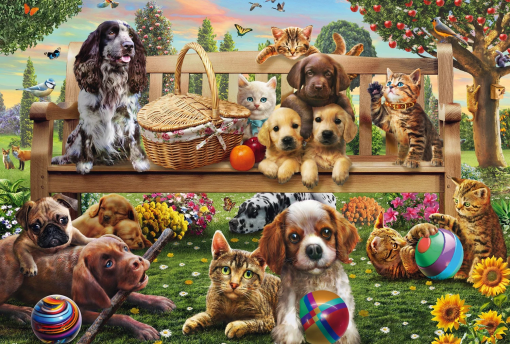 PUZZLE PICNIC CANI E GATTI 200 PZ - SCHMIDT - immagine 2