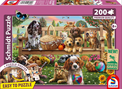PUZZLE PICNIC CANI E GATTI 200 PZ - SCHMIDT