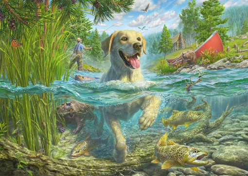 PUZZLE LABRADOR IN ACQUA 1000 PZ - SCHMIDT - immagine 2
