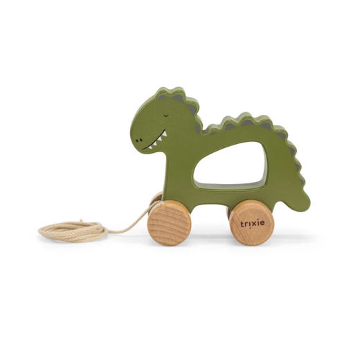 DINOSAURO IN LEGNO DA TIRARE - TRIXIE