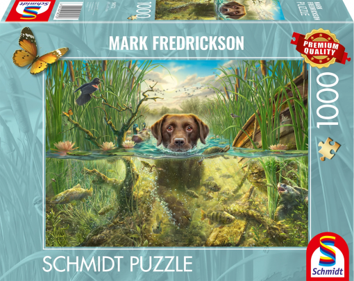PUZZLE LABRADOR BRUNO IN ACQUA 1000 PZ - SCHMIDT - immagine 2