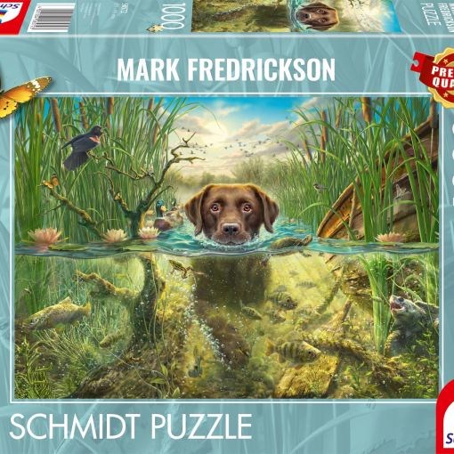 Alternative view of PUZZLE LABRADOR BRUNO IN ACQUA 1000 PZ - SCHMIDT