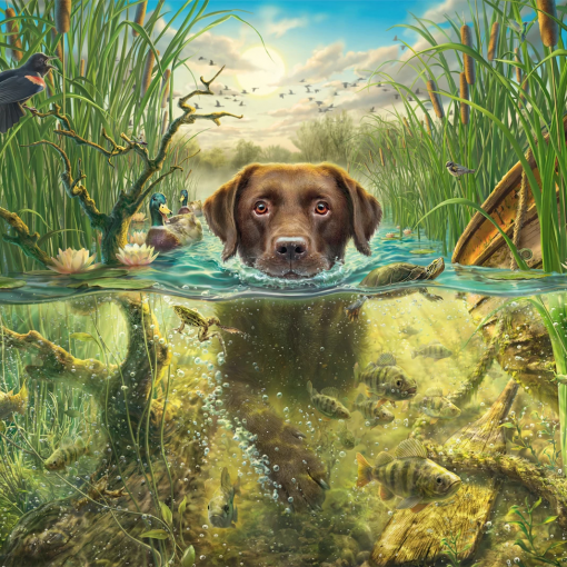PUZZLE LABRADOR BRUNO IN ACQUA 1000 PZ - SCHMIDT