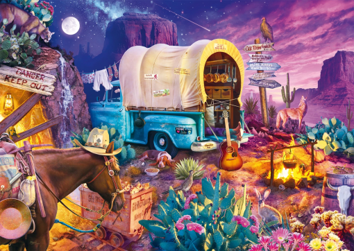 PUZZLE CAMPEGGIO ROMANTICO NEL WEST 1000 PZ - SCHMIDT - immagine 2