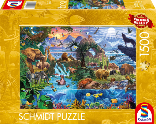 PUZZLE PANORAMA DEL MONDO ANIMALE 1500 PZ - SCHMIDT