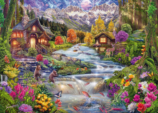 PUZZLE IDILLIO FLUVIALE IN MONTAGNA 2000 PZ - SCHMIDT - immagine 2