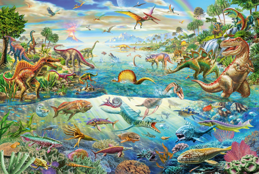 PUZZLE SCOPRIRE I DINOSAURI 200 PZ - SCHMIDT - immagine 2