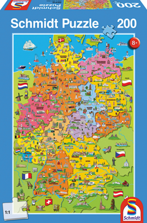 PUZZLE MAPPA DELLA GERMANIA 200 PZ - SCHMIDT